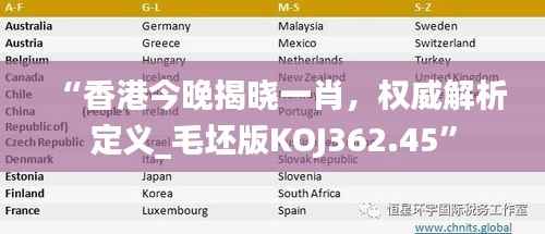 “香港今晚揭晓一肖,权威解析定义_毛坯版KOJ362.45”