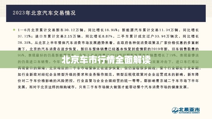 北京车市行情全面解读
