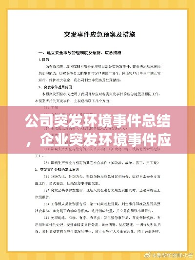 公司突发环境事件总结,企业突发环境事件应急管理办法