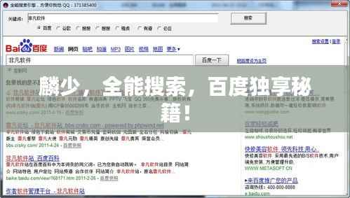 麟少,全能搜索,百度独享秘籍!